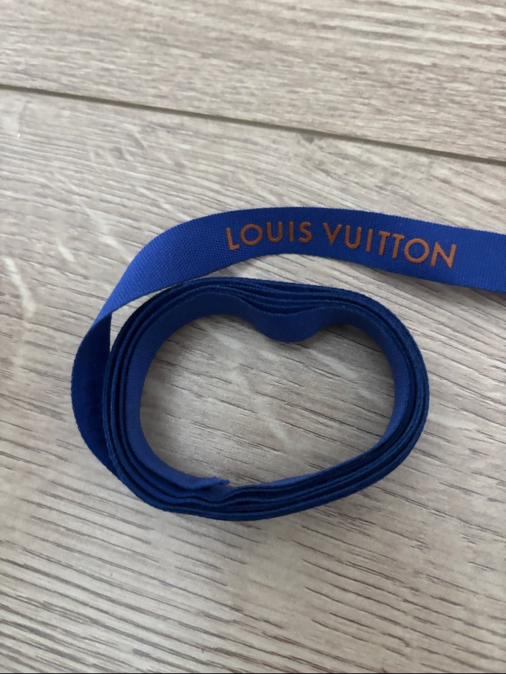 Louis Vuitton Royal Blue Ribbon with Orange Logo AUTHENTIC NEW
